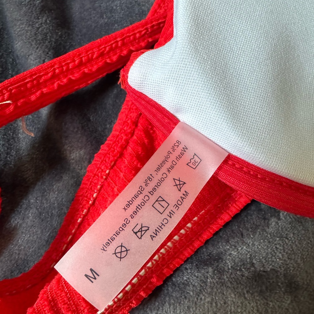 Red Textured Bikini Set - Picture 6 of 6